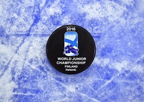 HELSINKI, FINLAND - DECEMBER 30: Official tournament puck during preliminary round action at the 2016 IIHF World Junior Championship. (Photo by Matt Zambonin/HHOF-IIHF Images)

